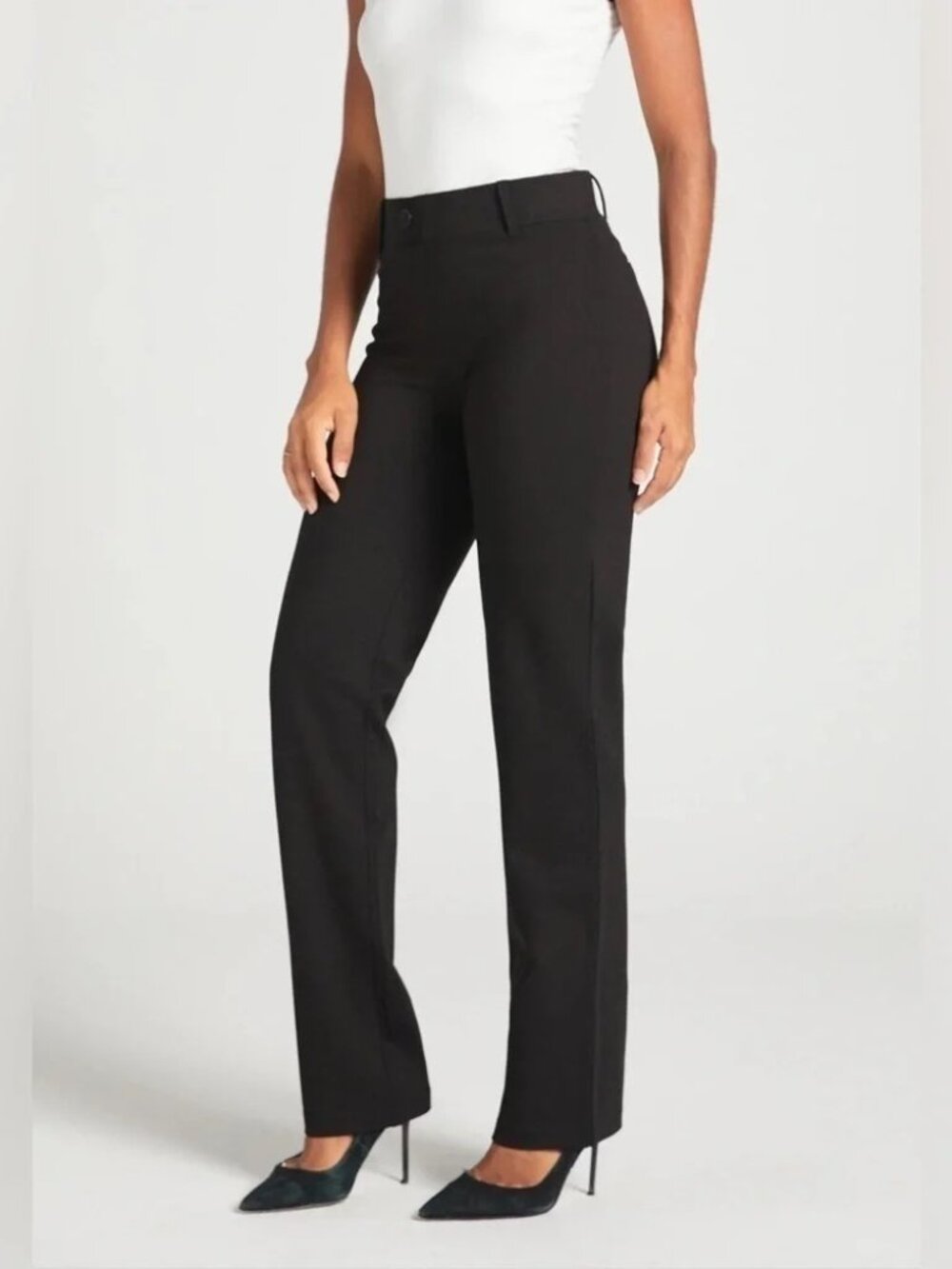 Betabrand Classic DPYP Dress Pant Yoga Pant Straight Black Size LP